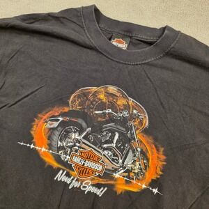 Harley Davidson Mens 2XL Black Need for Speed Denney's Missouri Graphic T-Shirt